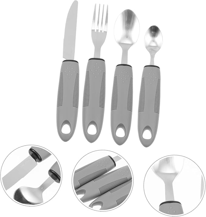 VALICLUD 1Set Adaptive Utensils Portable Elderly Tableware for Hand and Grip Convenient Easy to Clean Durable Dining Tools for Seniors