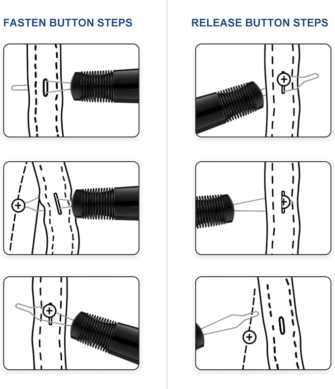 TEHAUX 3-pcs Button Hook and Zipper Pull Assist Tool Stainless Steel Dressing Aid for Elderly Disabled with Portable Button Fastening Helper