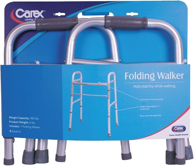 CAREX Folding Walker for Seniors, 30-37 Inches, 1 Count