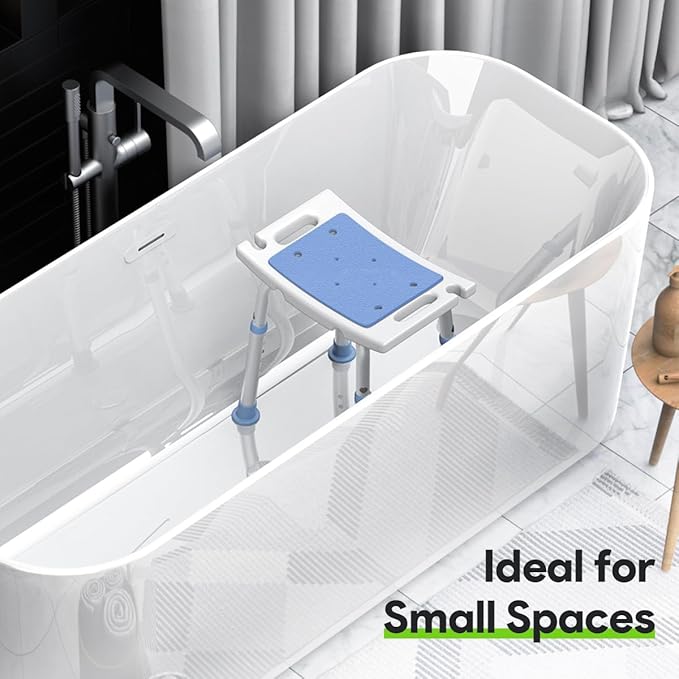 Delog Shower Chair for Inside Shower, Tool-Free Assembly Height Adjustable Shower Bench for Seniors, Elderly, Disabled, Handicap and Injured, Shower Stool 300lbs, FSA/HSA Eligible