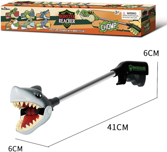 DINOBROS Shark Toy Pincher Grabber Sea Animal Toys Chomper Claw Monster Reacher Great White Shark Toys