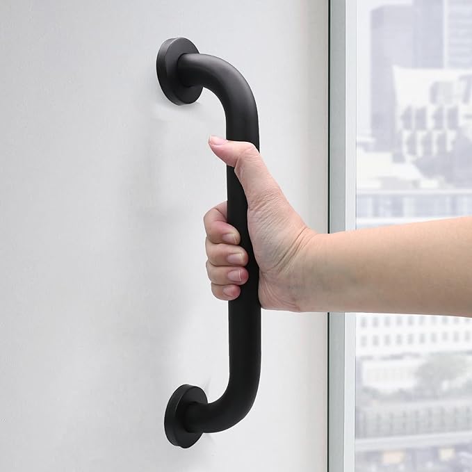16 Inch Shower Grab Bar Stainless Steel Stairs Grab Indoor & Outdoor Deck Hand Rail Safety Grab Bar Handle Bathroom Shower Balance Bar Wall Handrail Support for Handicap Senior Pregnant