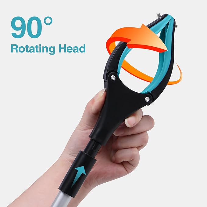 Grabber Reacher Tool 2-Pack, 32" Folding Reacher Grabber Pickup Tool with Magnets, Lightweight Grabbers for Seniors, Trash Grabber Tool with 90°Rotating Head