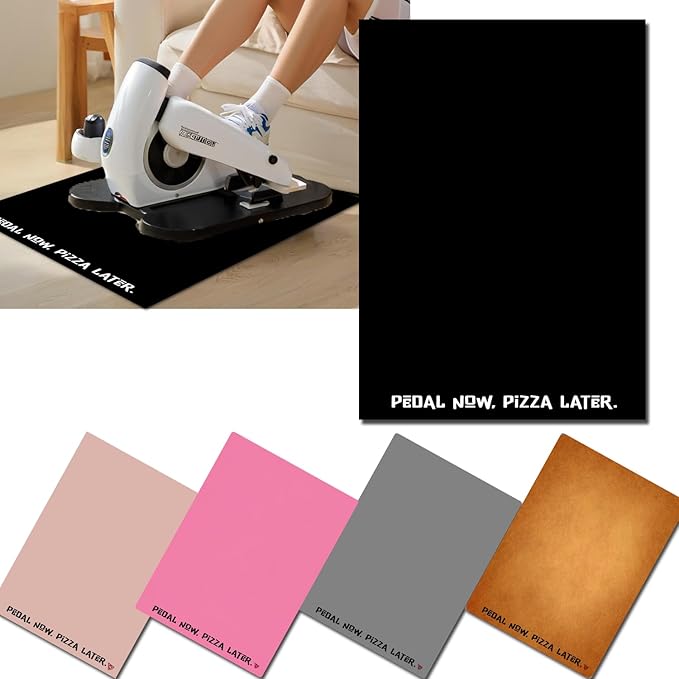 Elliptical Mat for Under Desk Elliptical Machine - Non-Slip Floor Mat for Ellipse Leg Exerciser, Legxercise Pro & Pedal Exerciser - Workout Mat for Home & Office Stability & Floor Protection Black