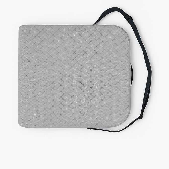 Extra Large Memory Foam Seat Cushion - Wheelchair Cushion Pad, Anti-Slip, Removable Strap, Coccyx Pain Relief, 19” X 17” X 3” (Gray)