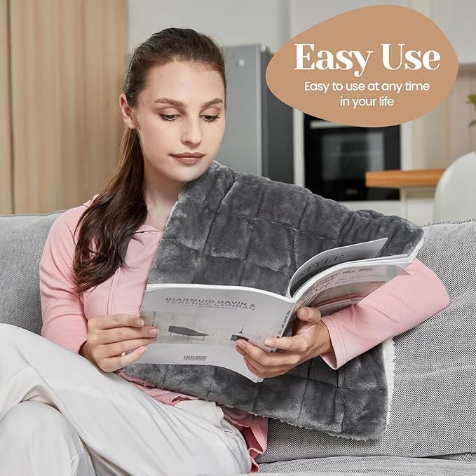 Weighted Heating Pad for Period Cramps and Back Pain, XL Heating pad 17"x33",Electric Heating Pad for Shoulder, 4.9LB Heated pad with 4 Heating Levels, Dorm Room Essentials,Machine Washable