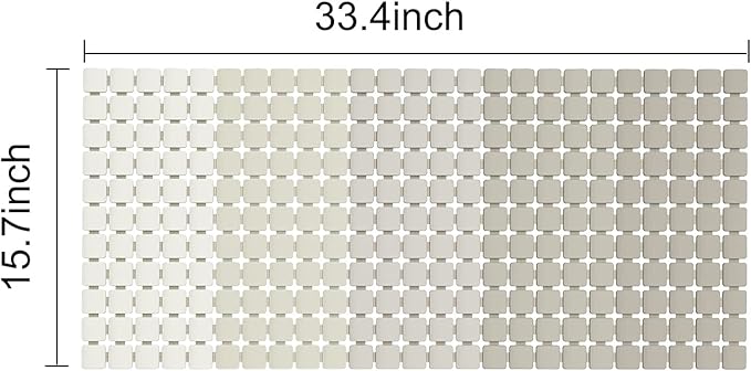 BEMISO Shower Mat Non Slip Bathtub Mat with Suction Cups and Drain Holes Bath mat for tub 33.4 x 15.7 Inch Large Size