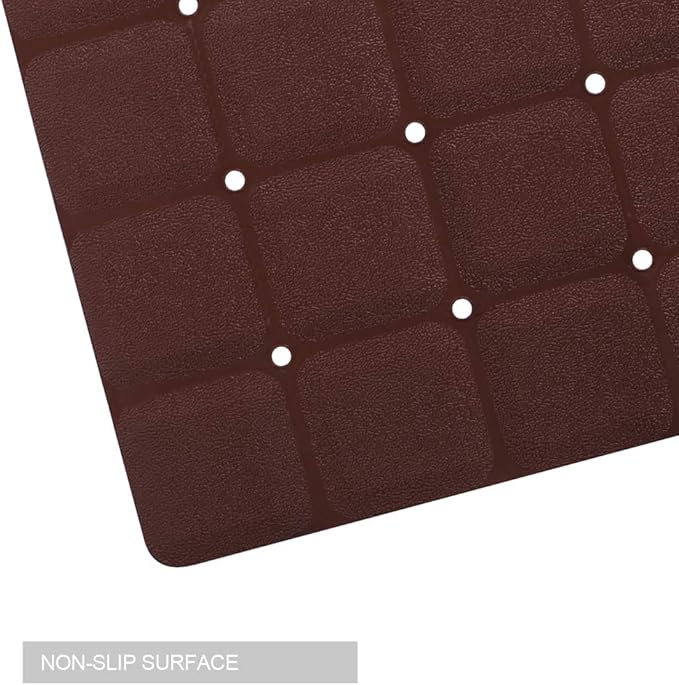 Webos Foldable Non Slip Silicon Bath Mat Bathtub mat no Suction Cups for Textured Tub and Reglazed Tub (Chocolate, 28-inch x 14-inch)