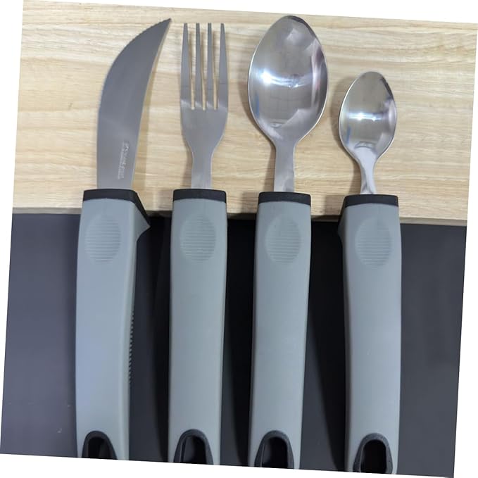 SAFIGLE 1Set Adaptive Portable Utensil for Elderly Shaking Non Slip Design for Easy Grasping Tableware for Seniors with Weak Grip Lightweight Convenient for Dining