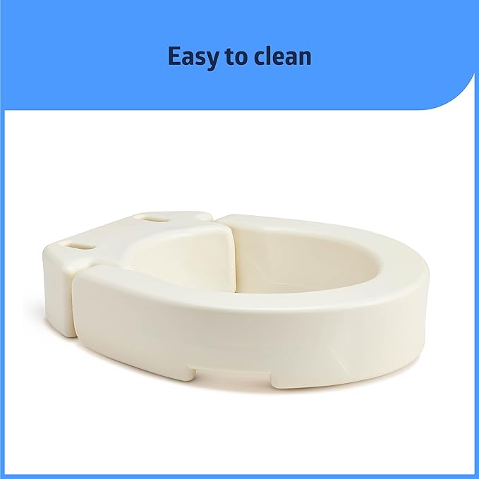 Medline Standard Hinged Toilet Seat Riser, 3.5 Inch Height, 400 lb Weight Capacity, White - Ideal Mobility Aid for Elderly, Disabled, and Medical Patients, Enhances Bathroom Safety