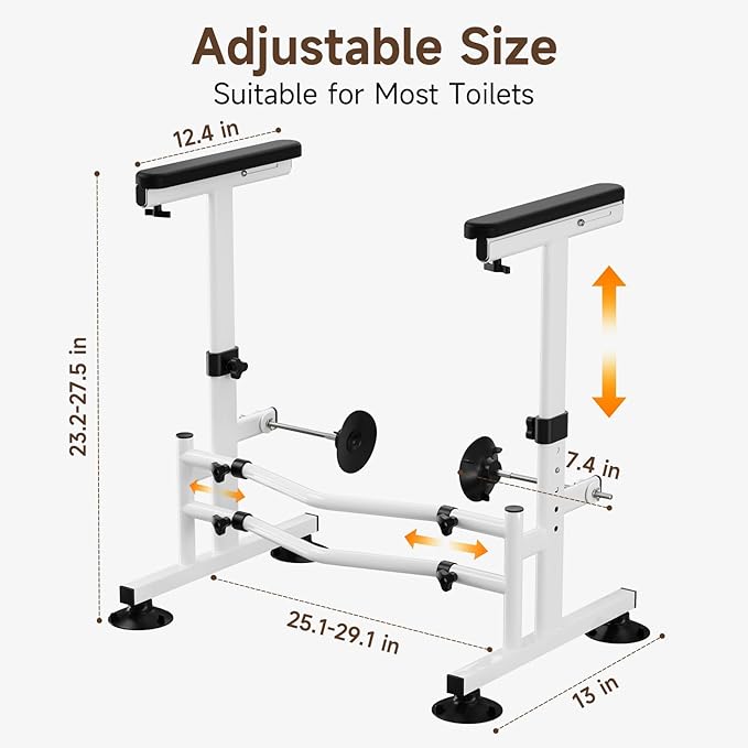 WAYES Toilet Safety Rails - Toilet Arms for Elderly and Disabled, Fit for Most Toilet, Up to 350 Lbs, Adjustable Height & Width