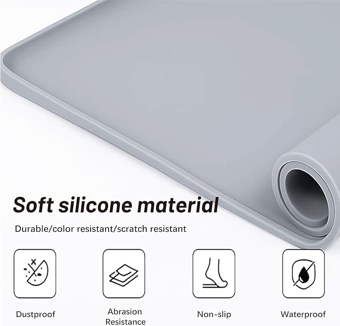 Bedside Commode Mat Bedside Toilet Mat with Raised Edge for Seniors Under Commode Chair Mat Non-Slip Recycle Commode Toilet Pad Silicone Mat for Portable Adults Potty 23.6"X 19.7" (Large)