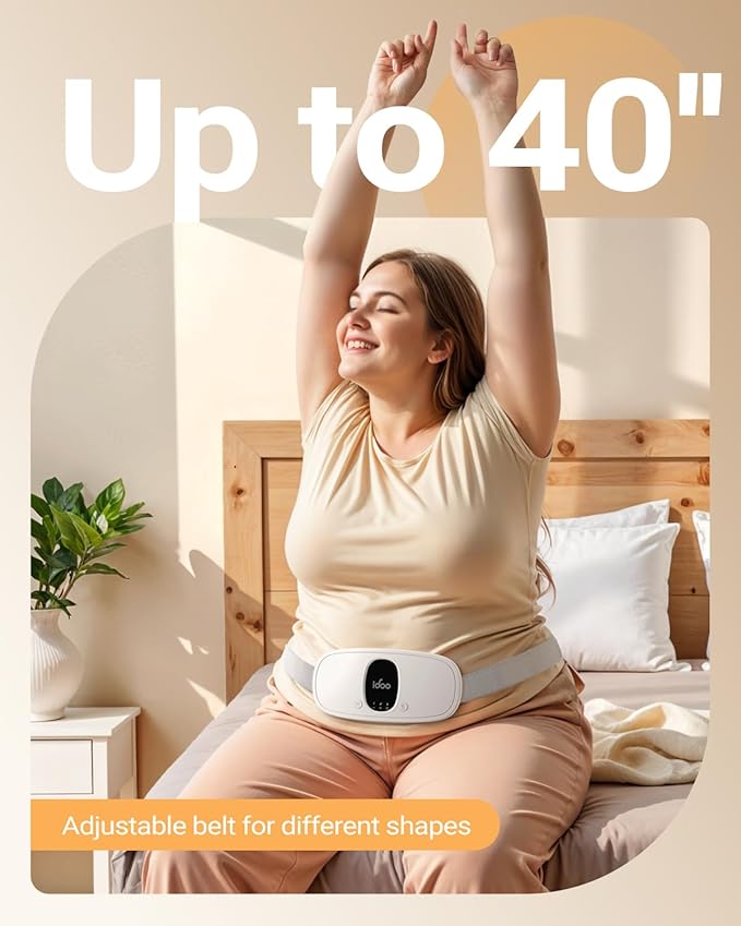 iDOO Portable Heating Pad for Period Cramps, FSA Eligible Item, Gifts for Women Girlfriend Mom Wife, Back Belly Heat Pad for Menstrual Pain Relief, with 3 Heat Levels 3 Massage