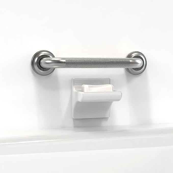 1-1/4" Knurled Grab Bar, ADA Compliant Bath Safety Shower Handrail, Bathroom Mobility Aid Handle for Seniors and Disabled, Heavy Duty 500lbs Support