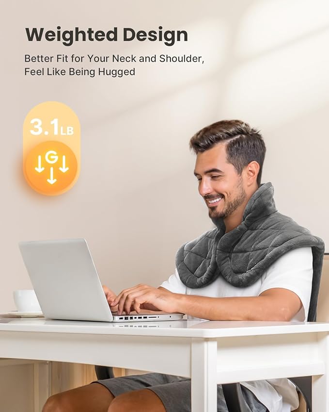 iDOO Heating Pad for Neck and Shoulders and Back for Pain Relief, Mothers Day Gifts for Mom Women Men Elderly, FSA Eligible Items & HSA Store, Large 24"x33" Weighted Electric Heat Pads for Back Gray