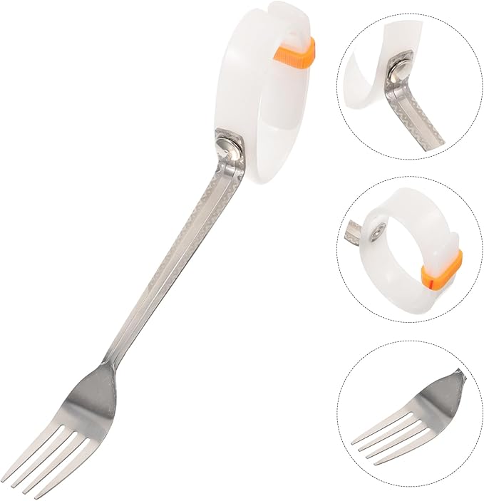 Elderly Adaptive Fork Non-Slip Handle for Hand and Disabilities Comfortable Grip Eating Utensil for Seniors and Disabled Adults Easy to Clean and Reliable