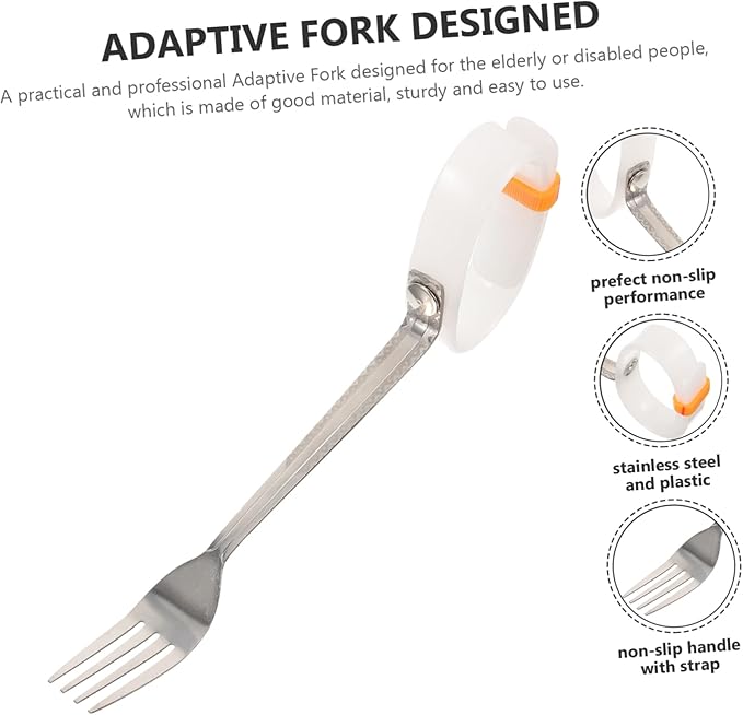Adaptive Utensil for Seniors Tremble Fork Spoon with Non Slip Handles Portable Design for Elderly Disabled Dining Convenient Grip for Easy Eating