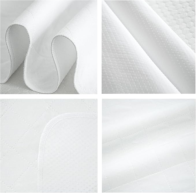 Waterproof Incontinence Bed Pads 34'' x 36'' (Pack of 4), Washable Underpad Chuck for Bed, Reusable Pee Pads for Adults, Elderly, Kids, Toddler and Pets, White
