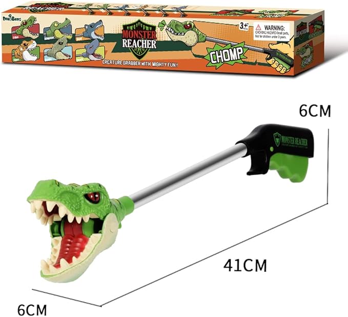 DINOBROS Dinosaur Pincher Toys for Age 3 and up Jurassic Dinosaurs T-Rex Grabber Toy Claw Robot Hand Snapper Dino Chomper Monster Reacher