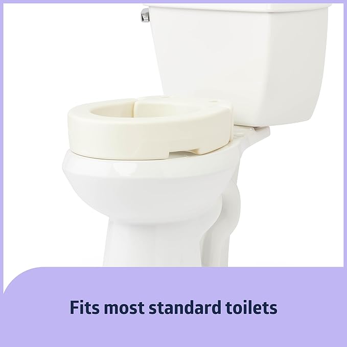 Medline Standard Hinged Toilet Seat Riser, 3.5 Inch Height, 400 lb Weight Capacity, White - Ideal Mobility Aid for Elderly, Disabled, and Medical Patients, Enhances Bathroom Safety