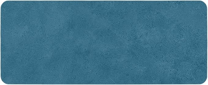 TYUU Bathroom Mat Quick Dry, Bathroom Rugs Non Slip Washable Thin Absorbent Bath Mat Fits Under Door Bathroom Floor Mat Perfect for Bath, Shower, or Sink 24"x60" Denim Blue