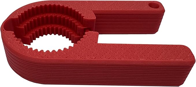 Intulon V7 Water Bottle Opener for Seniors Ergonomic Design Weak Hands Arthritis Friendly Twist Cap Remover Kitchen Gadget Handy Lightweight Utensil (Red)