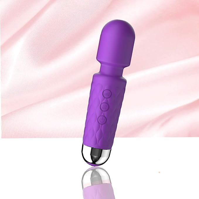 Handheld Small Mini Massager to Relieve Back Neck Shoulder Whole Body Muscle Pain Relief Pressure and Promote Relaxation, 20-Modes & 8-speeds Multi-Settings Available (Purple)