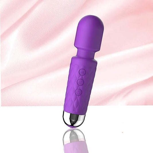 Handheld Small Mini Massager to Relieve Back Neck Shoulder Whole Body Muscle Pain Relief Pressure and Promote Relaxation, 20-Modes & 8-speeds Multi-Settings Available (Purple)