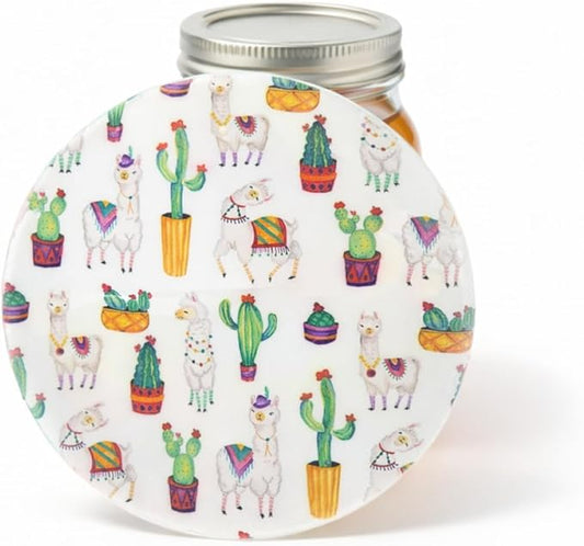 Andreas Silicone Jar Opener, Dancing Llama – 6.25" Non-Slip Lid Gripper & Garlic Peeler, Dishwasher Safe, Multi-Use, Durable Silicone & Fabric, Made in the USA, JO-GGDL