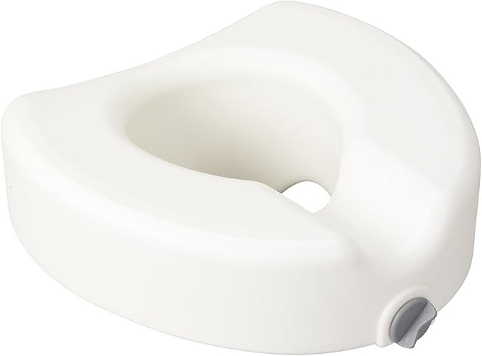 Drive Medical 12014 Premium Raised Toilet Seat with Lock, Elongated Seat, White