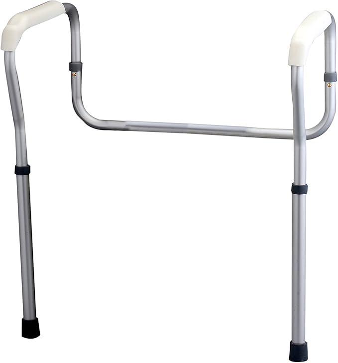 NOVA Medical Products Toilet Rails & Frame, Handrails for Toilet Seat, Safety Support Frame for Bathroom Toilet, Quick and Easy Installation, Grey (8200-R)