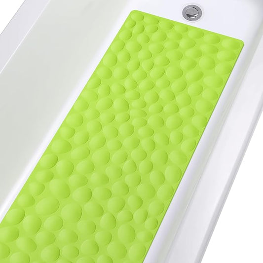 Non-Slip Bathtub Mat OTHWAY Soft Rubber Bathroom Bathmat with Strong Suction Cups (Green, 16x40 inch)