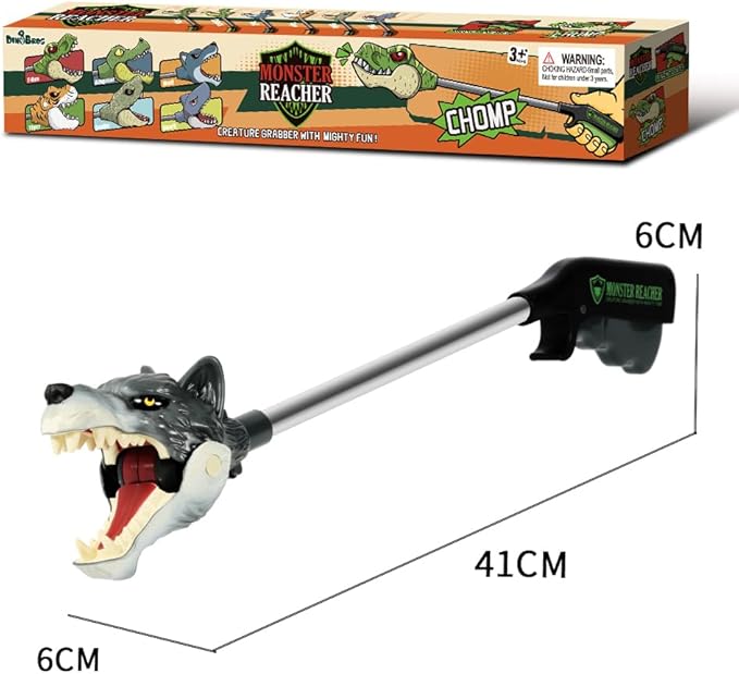 DINOBROS Animal Pincher Toys Wolf Grabber Toy for Boys Claw Snapper Chomper Monster Reacher Robot Hand