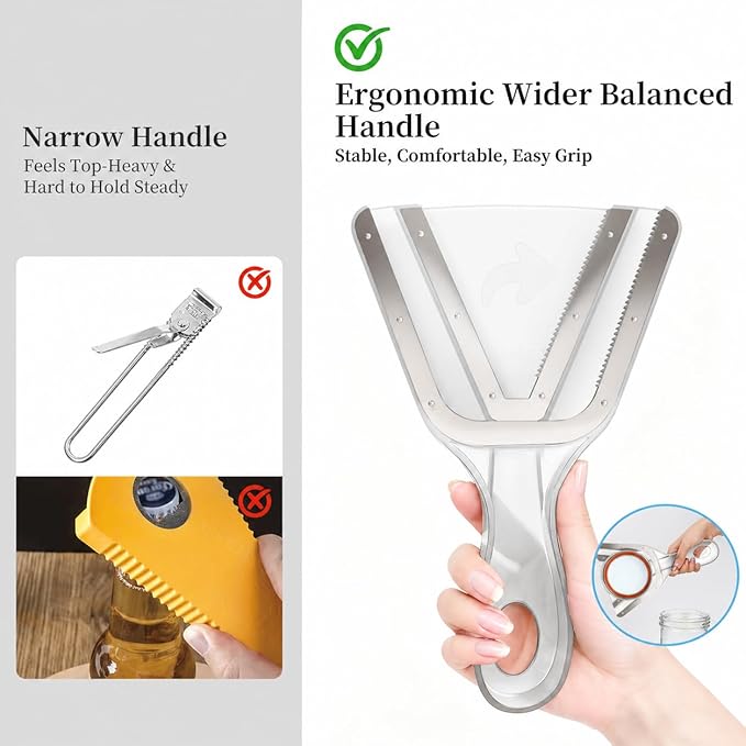 Jar Opener for Weak Hands & Seniors with Arthritis – Easy Twist-Off Lid & Bottle Opener – Ergonomic Non-Slip Handle, Unique Kitchen Gadget & Ideal Christmas Gift for Elderly, Women & Men (Transparent)