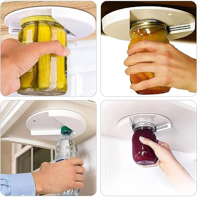 10 Pack Jar Opener for Seniors - Under Cabinet Jar Openers for Weak Hands, Easy Grip, Arthritis jar opener, One Handed Gadgets & Bottle Opener - Essential Kitchen Gadgets for Home Assistance