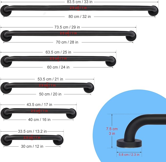 supregear Bathroom Grab Bar, 16 in Non-Slip 201 Stainless Steel Bathroom Safety Grab Bar Oil Rubbed Black Hand Rail for Bathtub Toilet Kitchen Bedroom Shower, Concealed Screw Wall Mounted