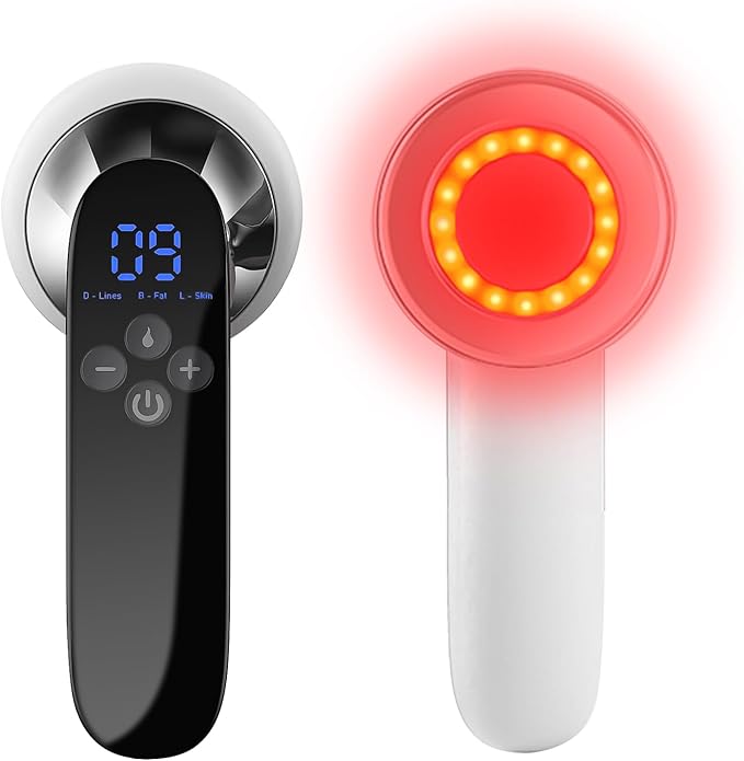 Lymphatic Drainage Massager & Body Massage Tool, Helps Reduce Stretch Marks & Cellulite, for Legs, Arms & Belly, Body Sculpting Machine with Microcurrent, Light, Heat & Vibration