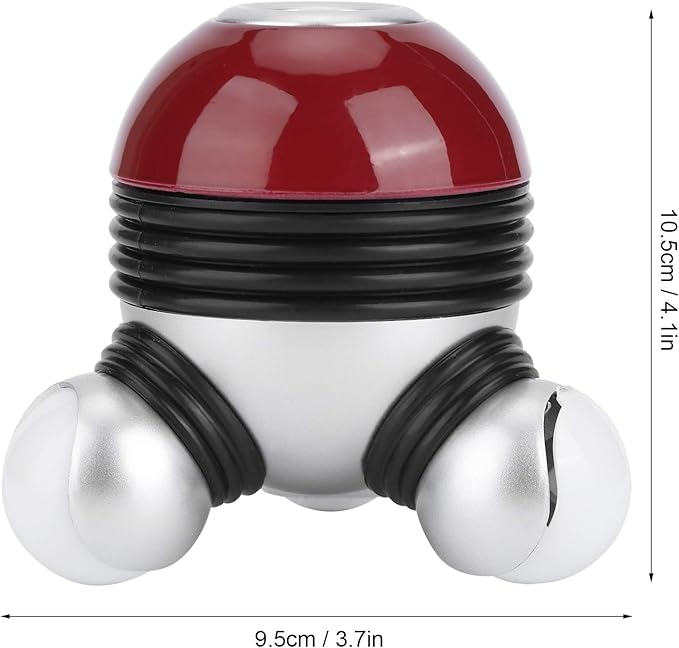 CDQL Mini Portable Hand Held Body Vibrating Massager Electric Full Body Massager with LED Light Battery Operated Vibration Massage for Hand Head Neck Back Legs Arms Pain Release (Red)