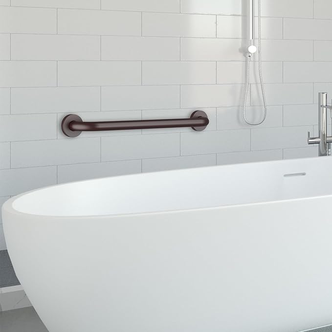 16 Inch Grab Bars for Wall Oil Brown, Safety Shower Grab Bars for Seniors Elderly Handicapped, Handicap Grab Bars for Shower with Concealed Screws, Tesuchan