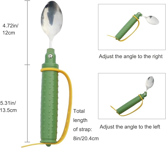 Adaptive Stainless Steel Elder Spoon Parkinsons Eating AIDS Utensils for Adults Elderly Patients Muscle Weakness Arthritis Handicapped (spoon B)