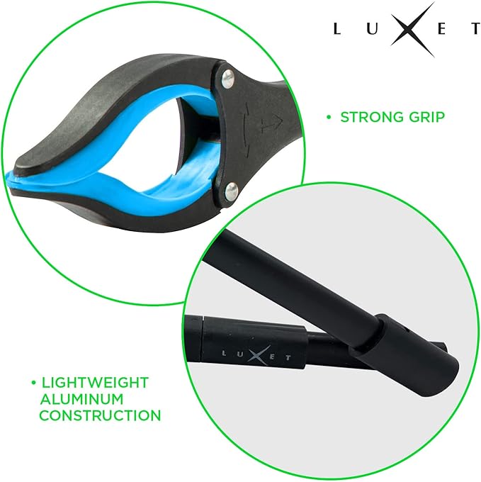 Grabber Tool 19" Aluminum Magnetic Claw, Rotating Lightweight Foldable Reacher Grabber Pickup Tool, Gripper Grabbers for Elderly Grab it Reaching Tool Trash Picker Grabber, Blue, By Luxet