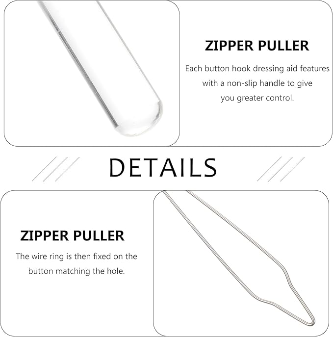 Healeved Button Assist Device and Zipper Puller One-Hand Dressing Aid Tool for Seniors with Arthritis, Coat Button Hooks for Easy Buttoning and Zipper Pulling Assistance
