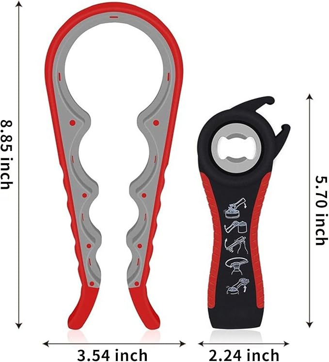 Multi-Grip Jar Opener and Bottle Opener Tool, Ergonomic Design with Non-Slip Handles, (white and green)