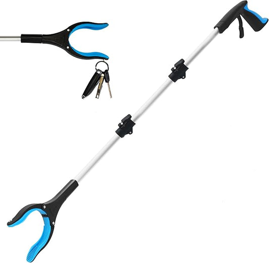 Grabber Reacher Tool for Seniors, 43" Foldable Reacher Grabbers Pickup Stick with Anti-Slip 360° Rotating Jaw, with Magnet for Disabled, After Surgery Recovery