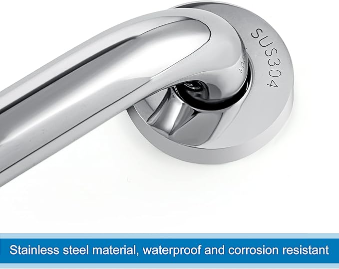Blulu 2 Set Shower Grab Bar Stainless Steel Bathroom Grab Bar Handle Anti Slip Heavy Duty Bathtub Handle Support Balance Hand Rails for Bathroom Elderly Handicap Senior Pregnant (20 Inch)