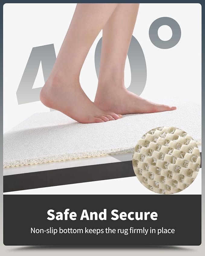 Non-Slip Bathtub Mat, 17x 30 Inch, Shower Mats for Bath Tub, PVC Loofah Bathroom Mats for Wet Areas, Quick Drying