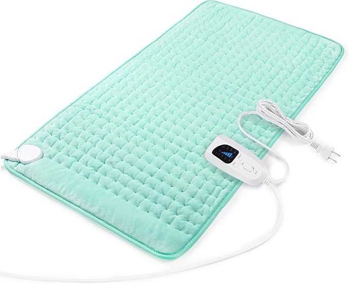 Deepsoon Heating Pad,Electric Heating Pads for Back,Neck,Moist Heating Pad for Abdomen Shoulder Knee Legs,Dry/Moist Heat&Auto Shut Off,Mother's Day Birthday for Men and Women,Light Green,33x17 Inch