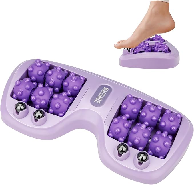 Foot Massage Roller, Plantar Fasciitis Relief with Cat Claw Acupressure Design, Portable Compact Reflexology Tool for Gym/Travel, ABS Plastic Deep Tissue Therapy&Instant Muscle Relaxation