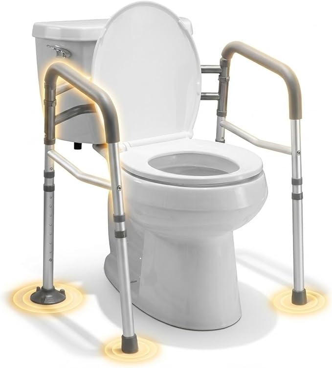 Adjustable Toilet Safety Handle – Fully Adjustable Height & Width Rail for Toilets – Strong Support Up to 300 lb – Easy Tool‑Free Installation – Ideal for Seniors, Pregnant & Mobility‑Challenged