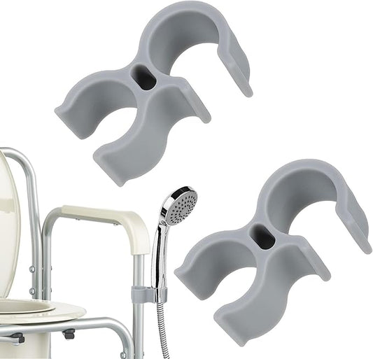 2 PCS Shower Head Holder for Shower Chair, Bath Seat Shower Bracket Attachment Tube Clamp Bracket for Inside Shower Bath Chair Tub Transfer Bench Shower Aids Accessories for Elderly Disabled Users